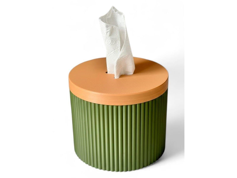 Simiu Paper Dispenser - Round - Olive Green/Beige - 13.5cm
