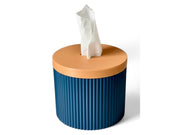 Simiu Paper dispenser - Round - Navy Blue/Beige - 13.5cm