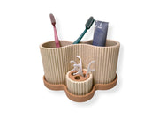 Simiu SNOOVA - Toothbrush Holder With Storage - Marble/Beige