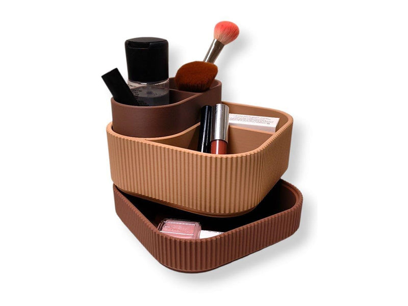 Simiu STACKSEY CUBE - Makeup Stand - Mocha/Beige - 13 x 16cm