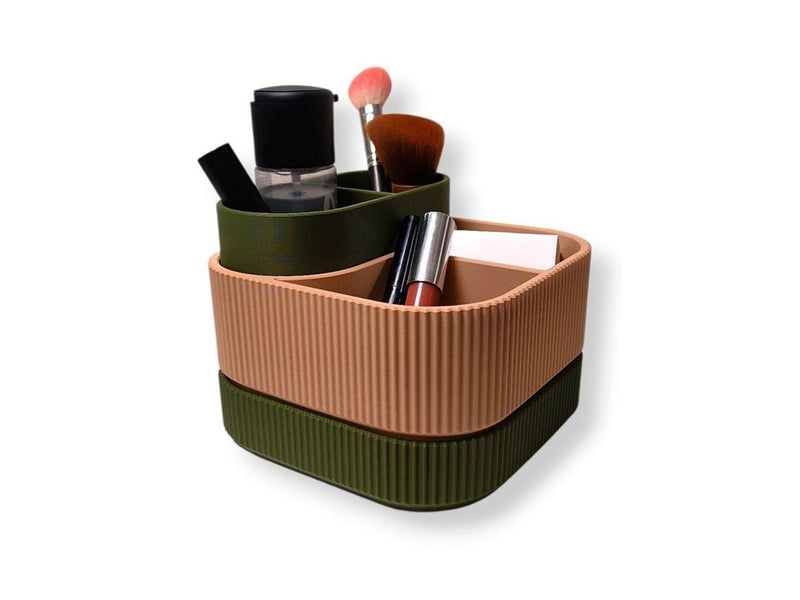 Simiu STACKSEY CUBE - Makeup Stand - Olive/Beige - 13 x 16cm