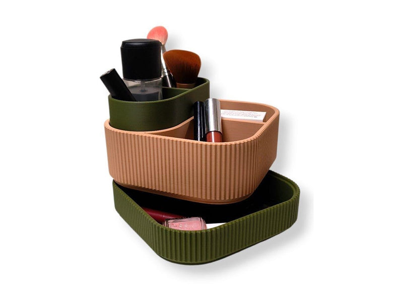 Simiu STACKSEY CUBE - Makeup Stand - Olive/Beige - 13 x 16cm