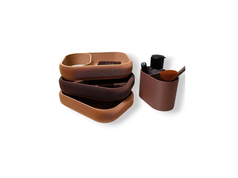 Simiu STACKSEY - Makeup Stand - Large - Mocha/Beige - 22 x 14cm