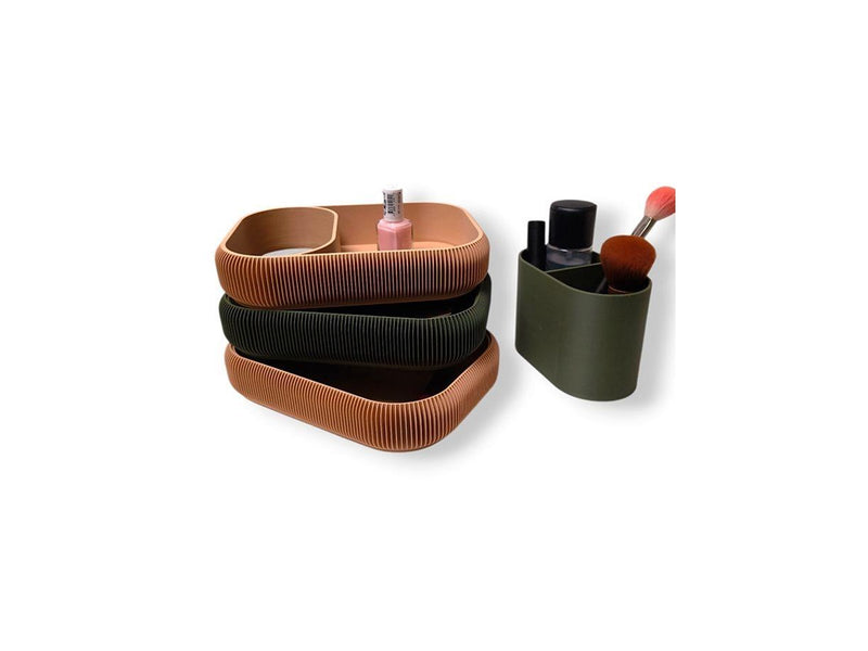 Simiu STACKSEY - Makeup Stand - Large - Olive/Beige - 22 x 14cm