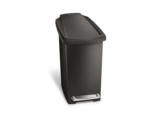 Simplehuman 10L schlanker Treteimer, schwarzer Kunststoff