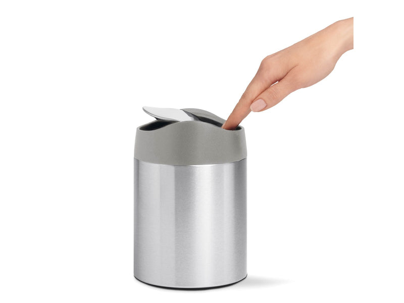 Simplehuman 1,5L Mini-Mülleimer, gebürstet