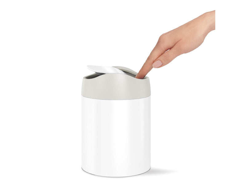Simplehuman 1,5L Mini-Mülleimer, weiß