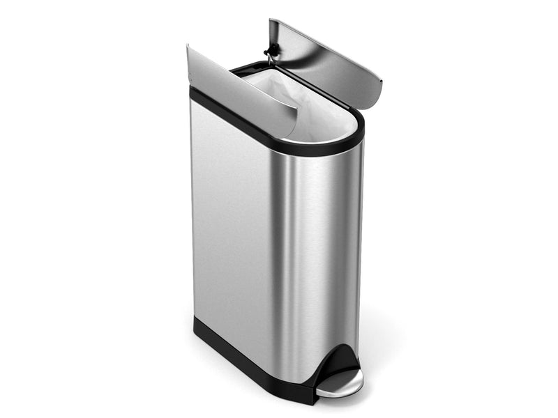 Simplehuman 18L Schmetterlings-Tretmülleimer, gebürsteter Edelstahl