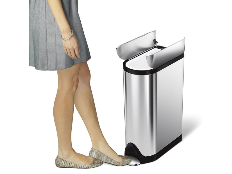 Simplehuman 18L Schmetterlings-Tretmülleimer, gebürsteter Edelstahl