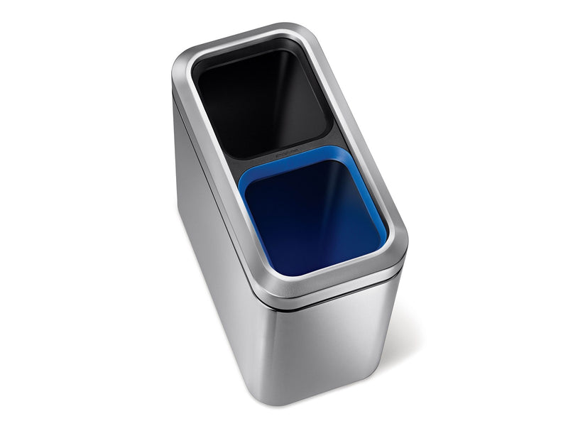 Simplehuman 20L (10/10), schlanker offener Recycler, gebürsteter Edelstahl
