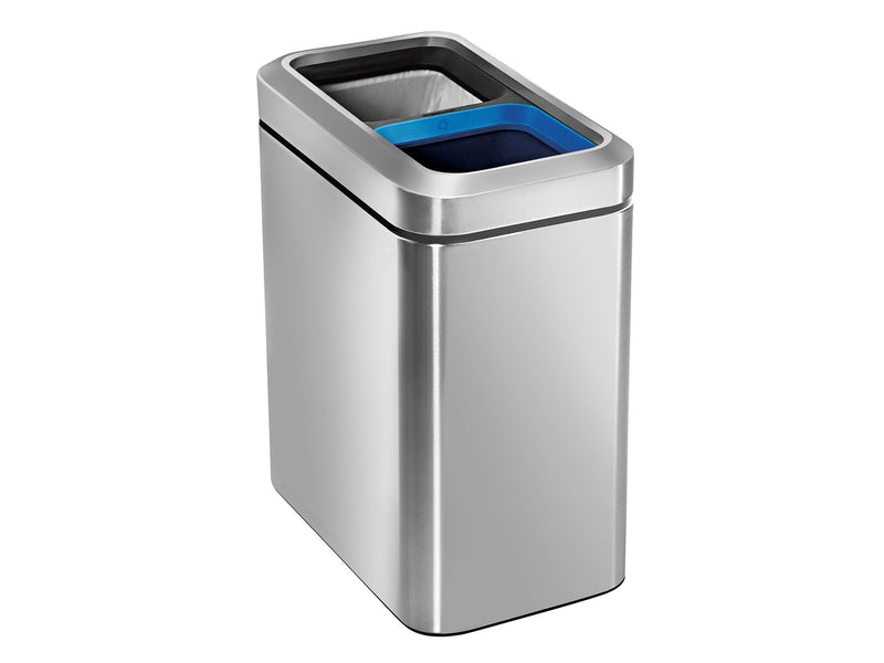 Simplehuman 20L (10/10), schlanker offener Recycler, gebürsteter Edelstahl