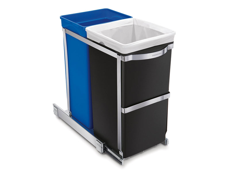 Simplehuman 35L (20/15) Ausziehbarer Recycler, robuster Stahlrahmen
