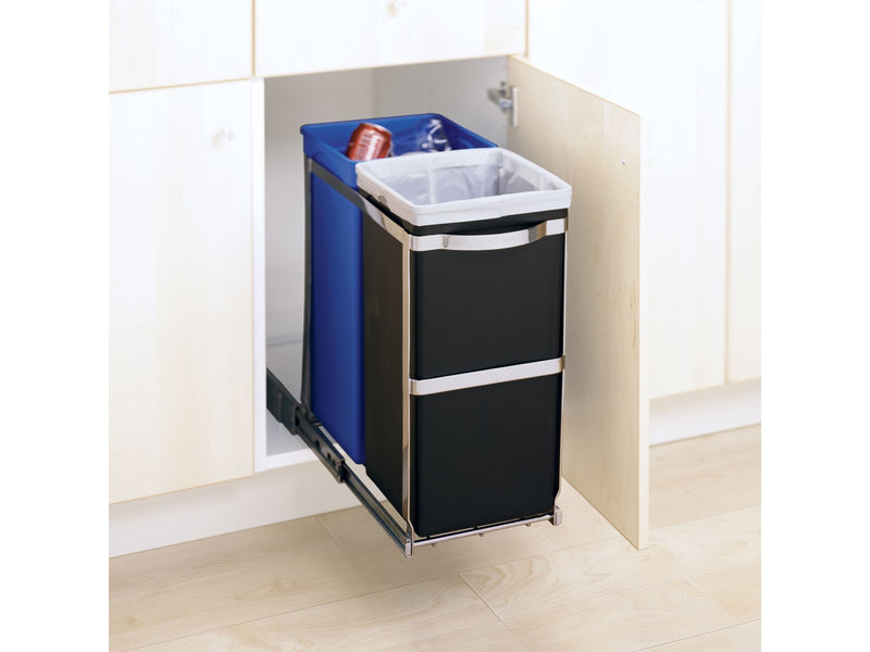 Simplehuman 35L (20/15) Ausziehbarer Recycler, robuster Stahlrahmen