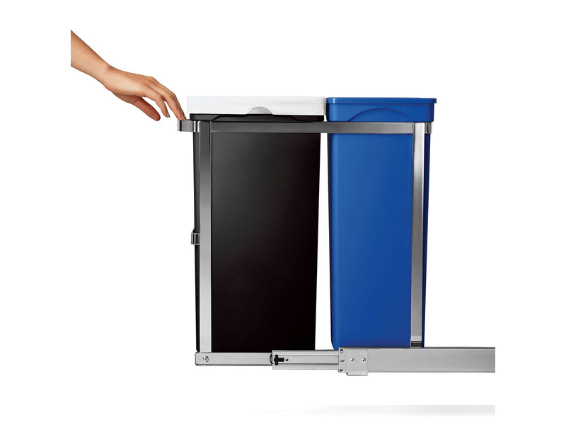 Simplehuman 35L (20/15) Ausziehbarer Recycler, robuster Stahlrahmen