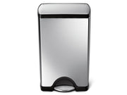 Simplehuman 38L rechteckiger Treteimer, gebürsteter Edelstahl