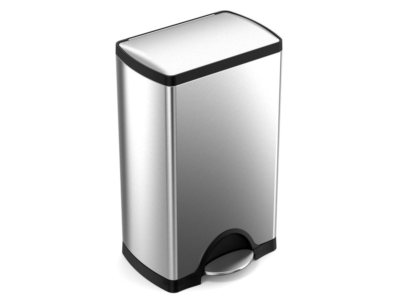 Simplehuman 38L rechteckiger Treteimer, gebürsteter Edelstahl