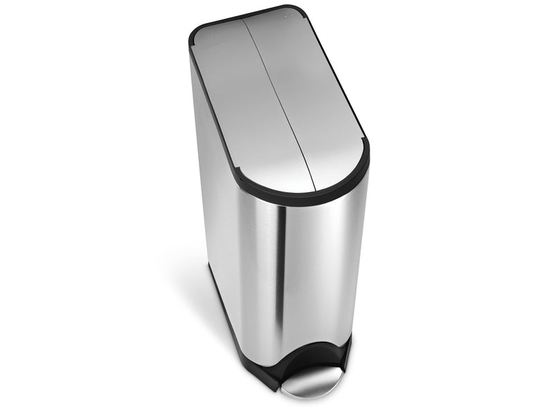 Simplehuman 45L Schmetterlings-Tretmülleimer, gebürsteter Edelstahl