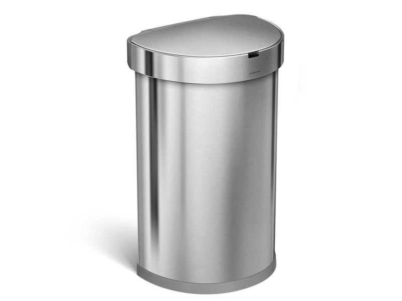Simplehuman 45L halb-runder Sensormülleimer, gebürstet