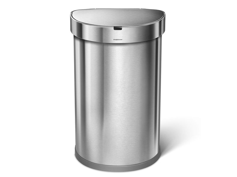 Simplehuman 45L halb-runder Sensormülleimer, gebürstet