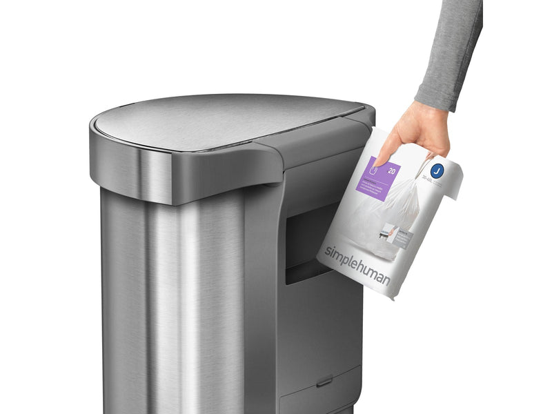 Simplehuman 45L halb-runder Sensormülleimer, gebürstet