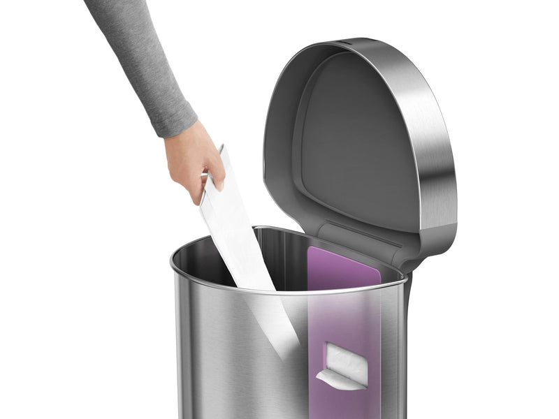 Simplehuman 45L halb-runder Sensormülleimer, gebürstet