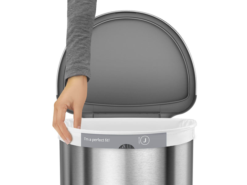 Simplehuman 45L halb-runder Sensormülleimer, gebürstet
