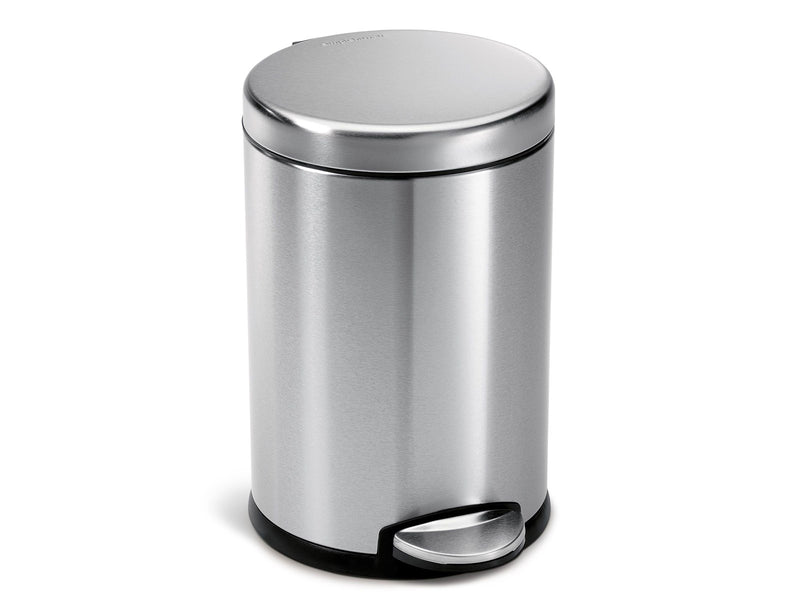 Simplehuman 4,5L runder Pedaleimer, gebürsteter Stahl