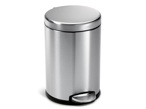 Simplehuman 4,5L runder Pedaleimer, gebürsteter Stahl