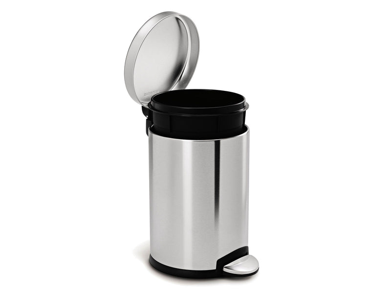Simplehuman 4,5L runder Pedaleimer, gebürsteter Stahl
