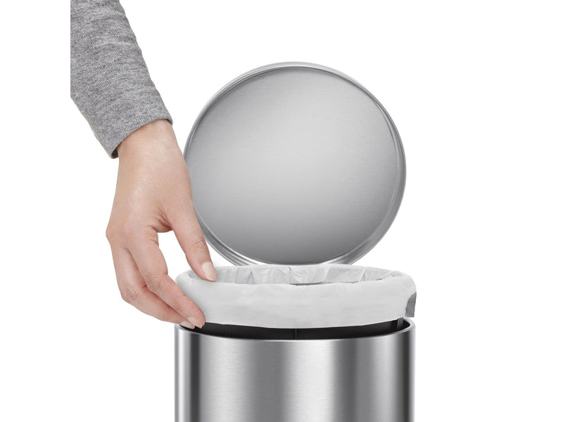 Simplehuman 4,5L runder Pedaleimer, gebürsteter Stahl