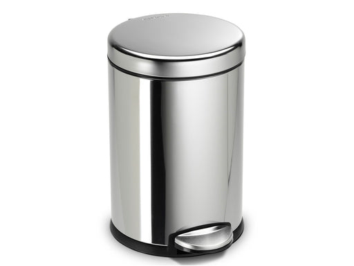 Simplehuman 4,5L runder Pedaleimer, polierter Stahl