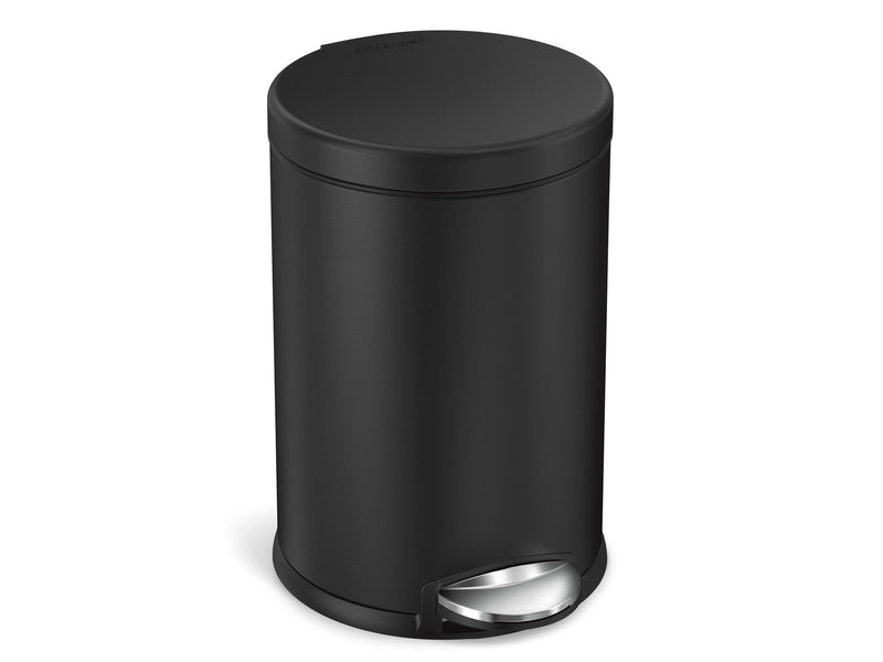 Simplehuman 4,5L runder Pedaleimer, schwarzer Stahl