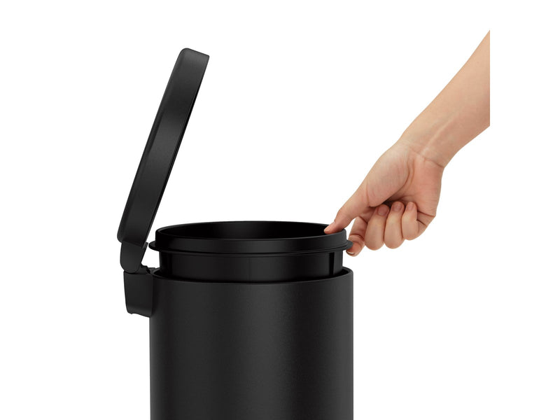 Simplehuman 4,5L runder Pedaleimer, schwarzer Stahl