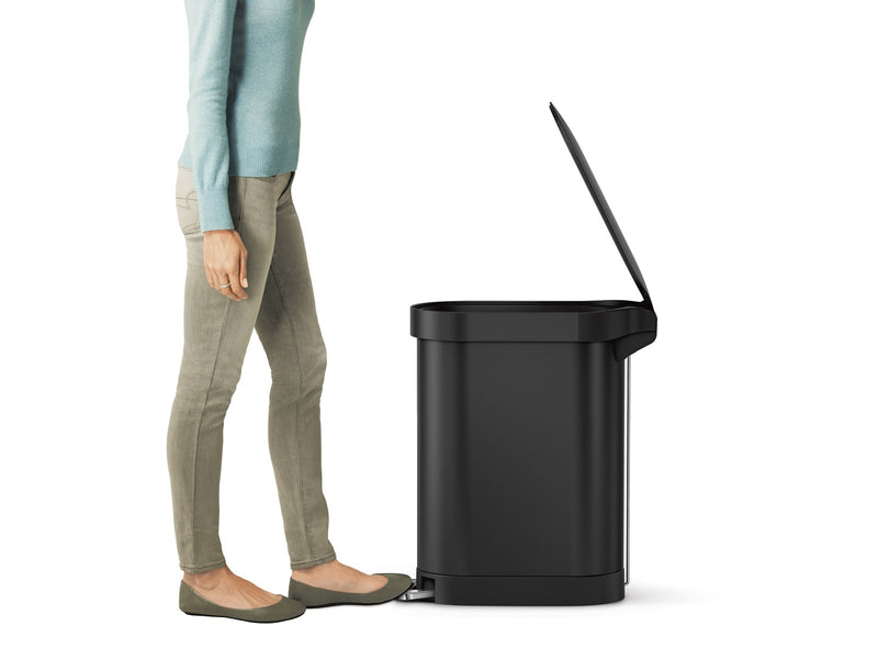 Simplehuman 45L schlanker Pedalbehälter, schwarz