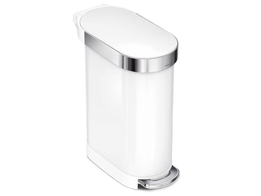 Simplehuman 45L schlanker Pedalbehälter, weiß