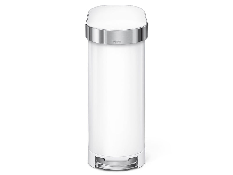 Simplehuman 45L schlanker Pedalbehälter, weiß