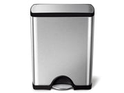 Simplehuman 50L rechteckiger Treteimer, gebürsteter Edelstahl