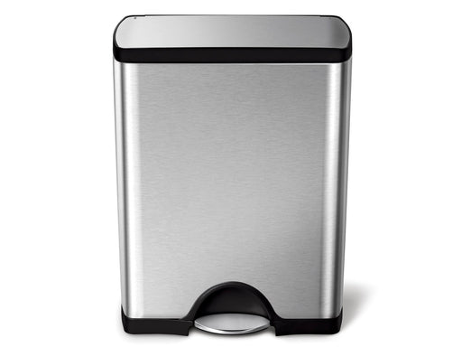 Simplehuman 50L rechteckiger Treteimer, gebürsteter Edelstahl