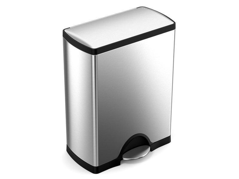Simplehuman 50L rechteckiger Treteimer, gebürsteter Edelstahl