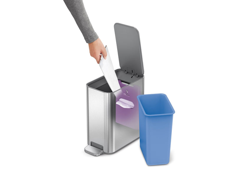 Simplehuman 5L schlanker Pedaleimer, gebürsteter Edelstahl