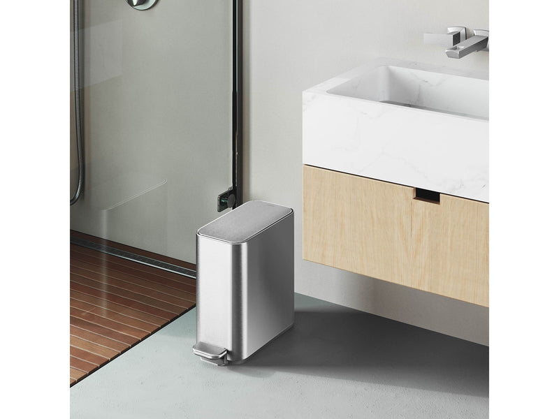 Simplehuman 5L schlanker Pedaleimer, gebürsteter Edelstahl
