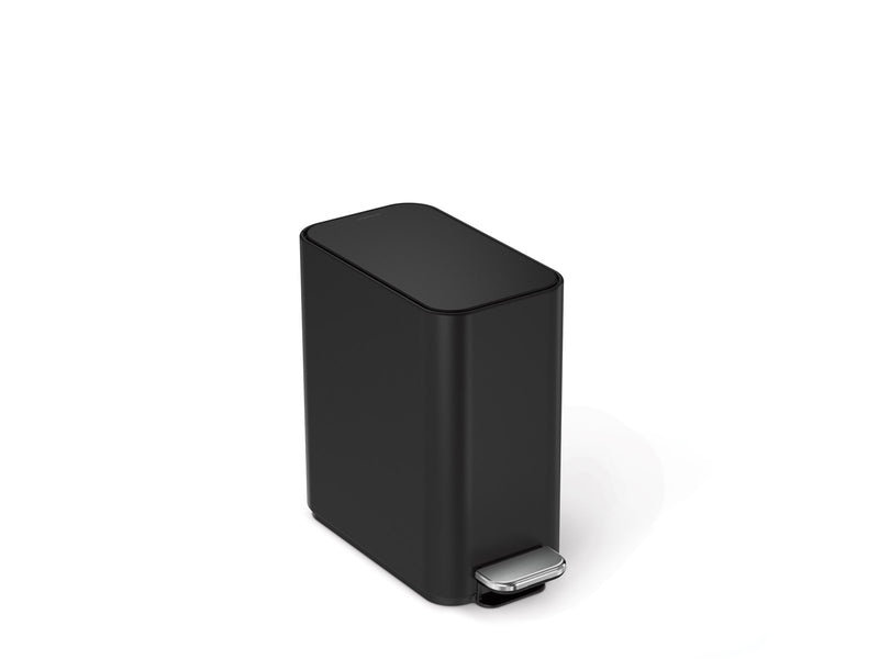 Simplehuman 5L schlanker Pedaleimer, schwarzer Edelstahl