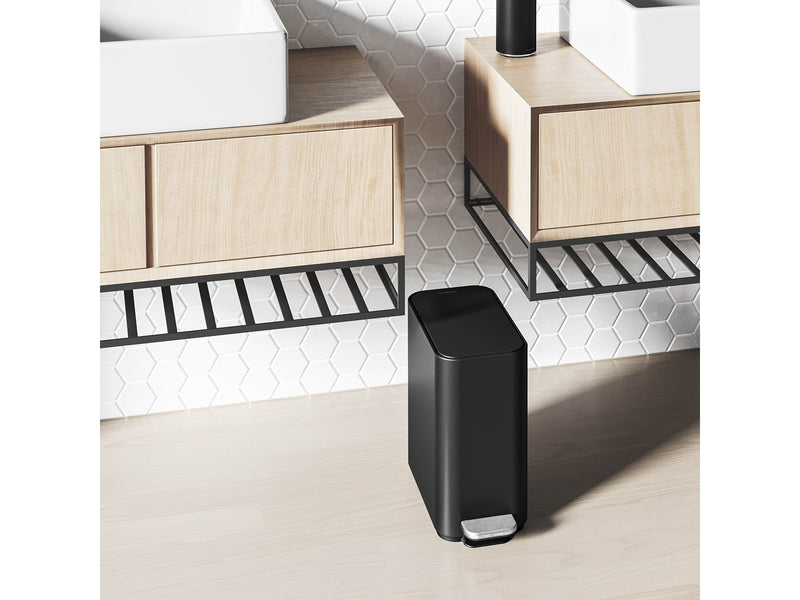 Simplehuman 5L schlanker Pedaleimer, schwarzer Edelstahl