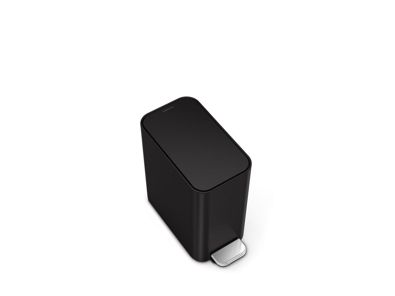Simplehuman 5L schlanker Pedaleimer, schwarzer Edelstahl