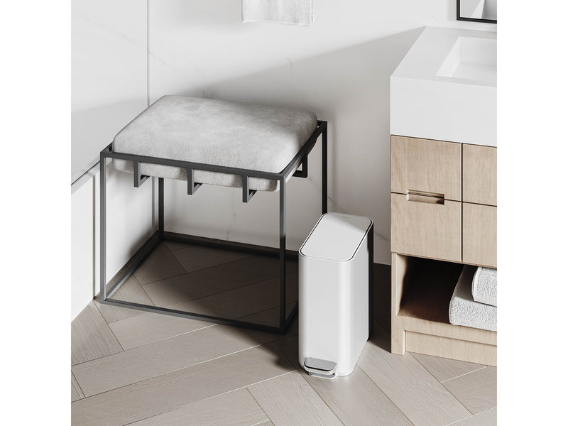 Simplehuman 5L schlanker Pedaleimer, weißer Edelstahl