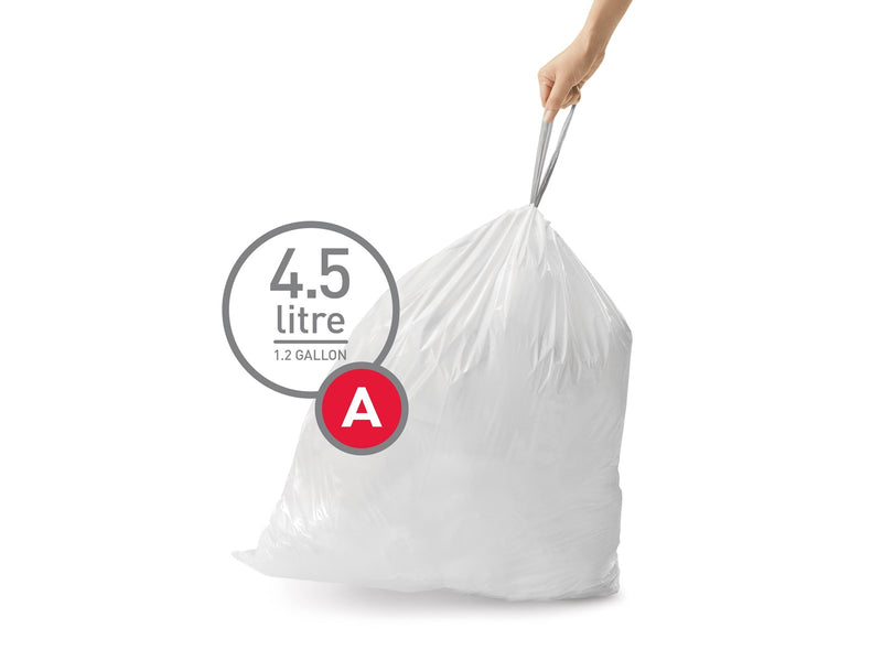 Simplehuman Code A maßgeschneiderte Müllbeutel, Packung mit 30, weiß