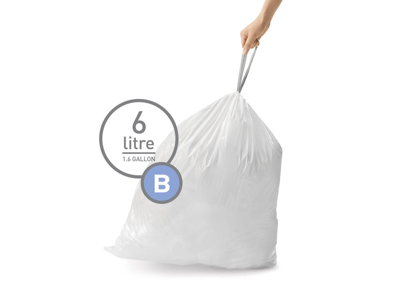 Simplehuman Code B maßgeschneiderte Müllbeutel, Packung mit 30, weiß