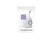 Simplehuman Code D maßgeschneiderte Müllbeutel, Packung mit 20, weiß