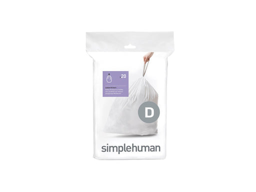 Simplehuman Code D maßgeschneiderte Müllbeutel, Packung mit 20, weiß