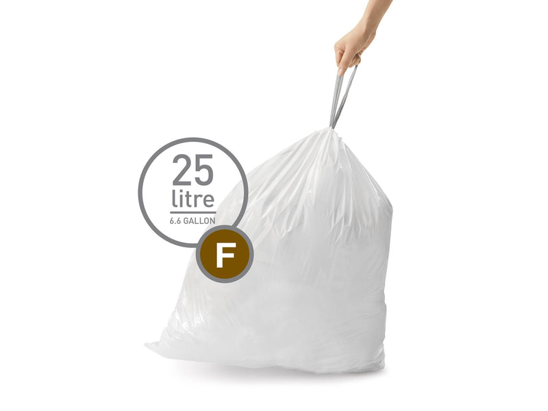 Simplehuman Code F maßgeschneiderte Müllbeutel, Packung mit 20, weiß